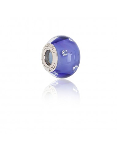 Bead in vetro di Murano e argento 925 compatibile Braccialetti Pandora V701 Viola...