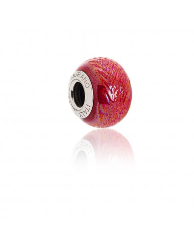 Murano glass charm with Silver compatible Pandora Bracelets V718 Purpura Net