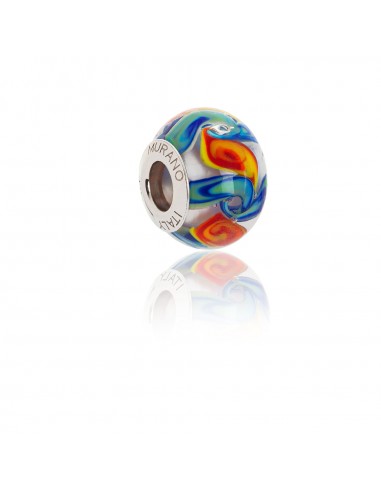 Murano glass charm with Silver compatible Pandora Bracelets V755 Aztec