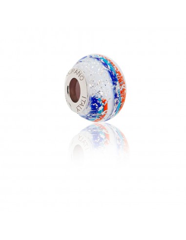 Murano glass charm with Silver compatible Pandora Bracelets V757 Colorful Vortex