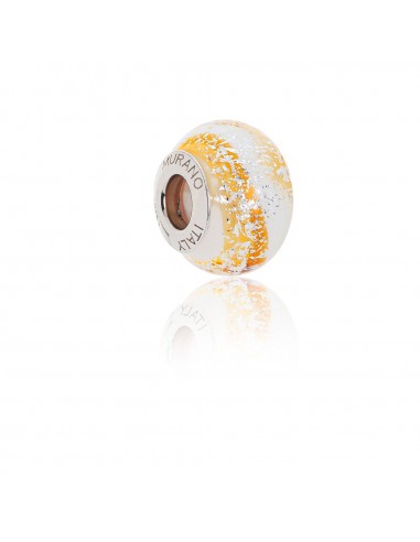 Murano glass charm with Silver compatible Pandora Bracelets V763 Caramel