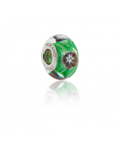 Murano glass charm with Silver compatible Pandora Bracelets V786 Nature