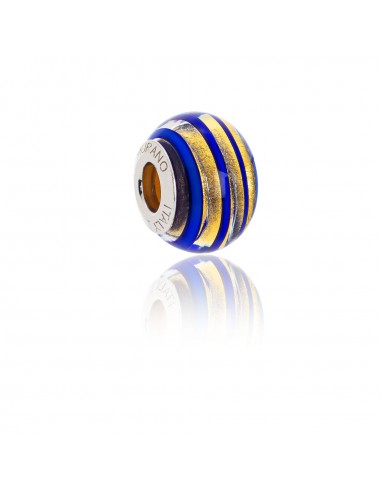 Bead in vetro di Murano e argento 925 compatibile Braccialetti Pandora V826 Foglia...