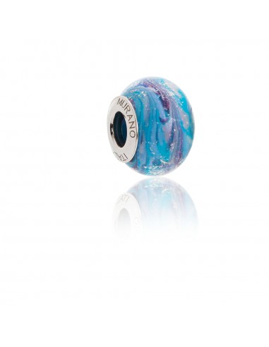 Murano glass charm with Silver compatible Pandora Bracelets V848 Indigo Explosion