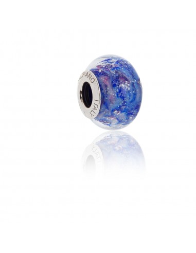 Murano glass charm with Silver compatible Pandora Bracelets V849 Purple Explosion