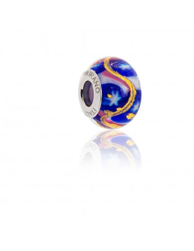 Bead in vetro di Murano e argento 925 compatibile Braccialetti Pandora V862 Stelle e...