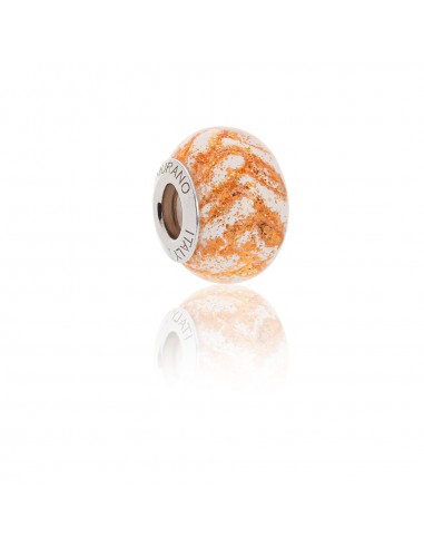 Bead in vetro di Murano e argento 925 compatibile Braccialetti Pandora V908 Sabbia Dorata